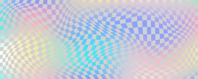 checkerboard wavy pattern. abstract holographic chessboard vector print. y2k psychedelic optical foil grid. swirl rainbow geometric retro design.