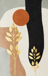 flower leaves art. murals, posters, interior printed wallpapers, for creating patterns for designing postcards, invitations, web pages or banners. canvas print