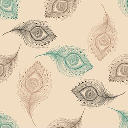 peacock feather seamless pattern on the background. vector eps