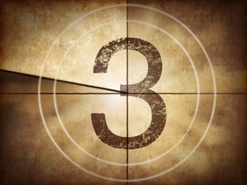 old movie countdown with number 3