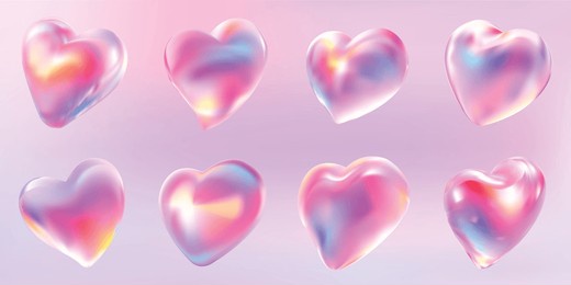 clipart 3d love heart transclucent 