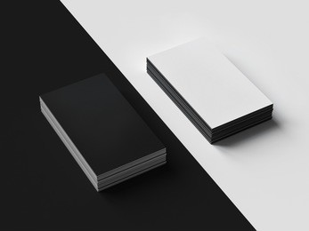 black and white business cards mockup 