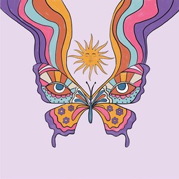 vintage butterfly illustration. girl child tshirt pattern design. t shirt print trendy. young girl and more