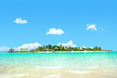 beautiful island with clear water, holiday break