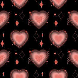 pink heart with sparkle seamless pattern y2k retro style pastel blurred gragient 90s psychedelic holographic minimal for valentine day background wallpaper book cover