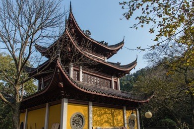 buildings in lingyin temple, hangzhou, shandong province, china