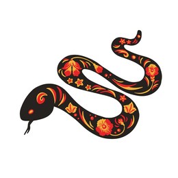 black retro painting of boho snake,vector illustration