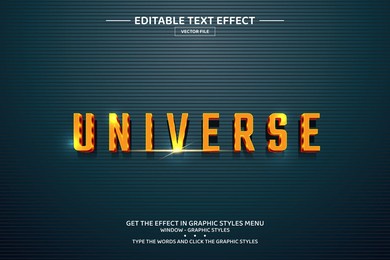 universe 3d editable text effect template