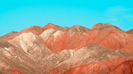 danxia scenery at 100 kilometers along s101 provincial road in changji city, xinjiang, china
