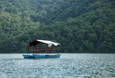 boat in phewa lake