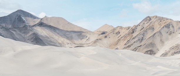 scenery of baisha lake scenic area in pamir plateau, xinjiang, china