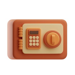 hotel booking object safe deposit 3d illustration