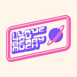 i love you beary much, valentines day y2k design for print, y2k valentine graphic t shirt, retro 2000s valentine