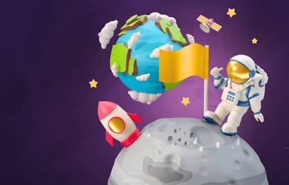 astronaut in space. 3d illustration