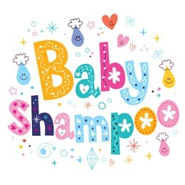 baby shampoo decorative lettering type design