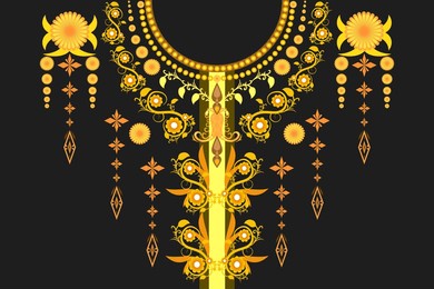 necklace embroidery luxury traditional element decorative pattern. native oriental design for neck decor, collar texture, printing, neckline, border, textile, tile