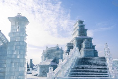 harbin international ice and snow sculpture festival is an annual winter festival that takes place in harbin, china. it is the world largest ice and snow festival.