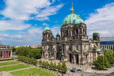 view of berlin cathedral in berlin in beautuful summer day