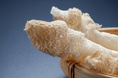 close-up of dried bamboo mushroom. dictyophora indusiata