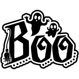 boo halloween ghosts black vector graphic design and cut file