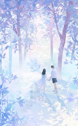 i'll make love to you in all good places , under mountains and open spaces , digital art illustration 