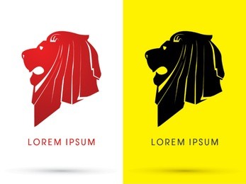 lion head, face, logo, symbol, icon, graphic, vector .