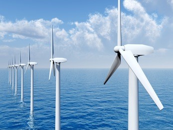 offshore wind farm computer generated 3d illustration