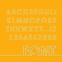 abstract alphabet letter and number. vector illustration.