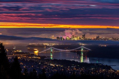 sunrise from west vancouver