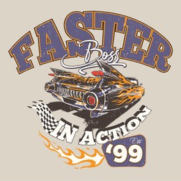 vintage fast classic car racing graphic design