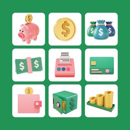 3d icon finance and money