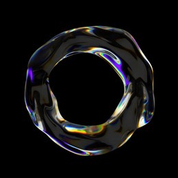 abstract wavy liquid circle shape 3d illustration. futuristic modern fluid round frame with dispersion effect