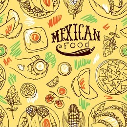 seamless pattern mexican food