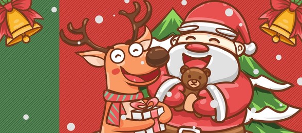 original hand drawn cartoon christmas illustration poster material
