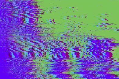 distorted with motion glitch effect abstract neon purple, green, pink interlaced digital background texture. futuristic striped glitched cyberpunk design. retro rave 90s, 2000s, vaporwave, lo-fi style