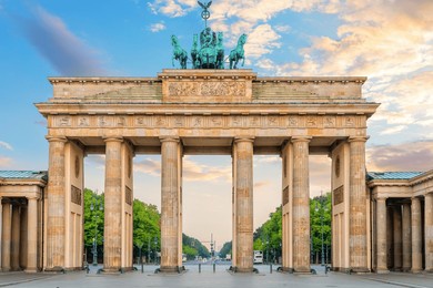 famous brandenburg gate, popular place of visit, close view, berlin, germany