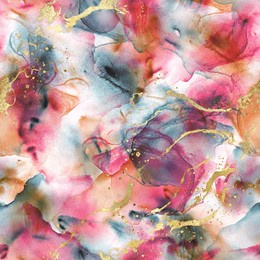 abstract watercolor grunge luxury background. hand drawn pink, teal, golden glitter stains, splashes elements seamless pattern. watercolour texture. print for textile fabric, wallpaper, wrapping paper