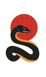 new year's eve 2025, the year of the snake in asian style