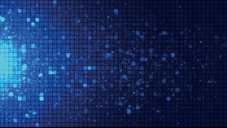 seamless abstract background of blue squares and bright particles. abstract gradient background. background for web design. small square simple computer mosaic blocks. 3d vector