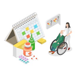 3d isometric flat  illustration of dementia, memory loss. item 2