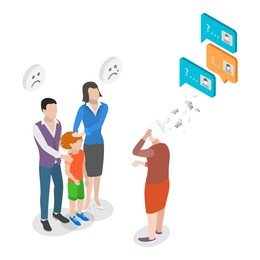 3d isometric flat  illustration of dementia, memory loss. item 1