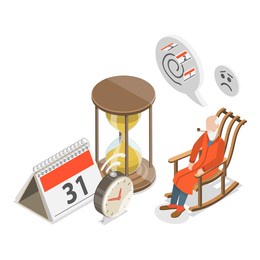 3d isometric flat  illustration of dementia, memory loss. item 3