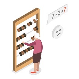3d isometric flat  illustration of dementia, memory loss. item 5