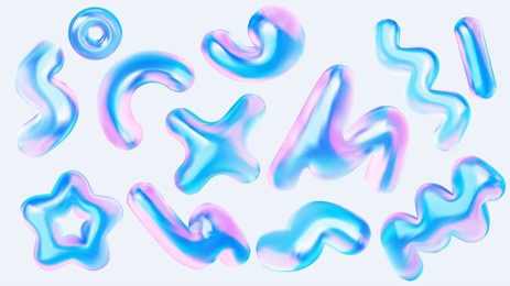 3d liquid abstraction in different forms.  
