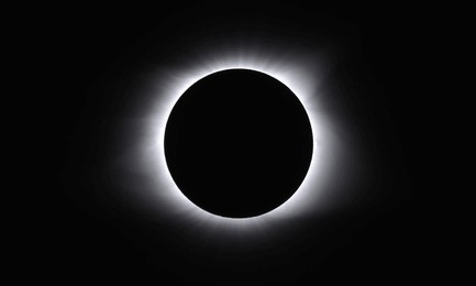 beautiful close up high resolution image of a full solar eclipse- totality- usa