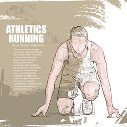 athletics background design. hand drawn.