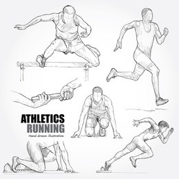 illustration of athletics. hand drawn.