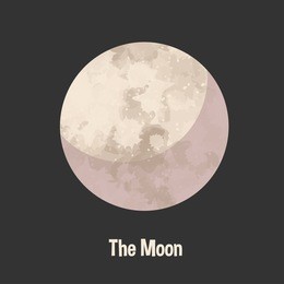 moon icon, cartoon flat style vector illustration.