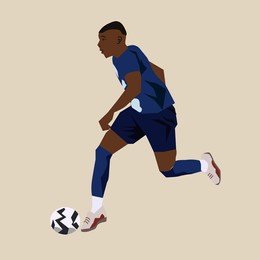 football player african american. sport. vector illustration