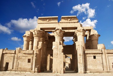 ruins of the temple of kom ombo, egypt 